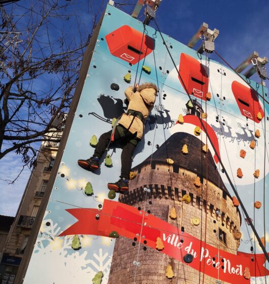 Mur d'escalade animation d'hiver