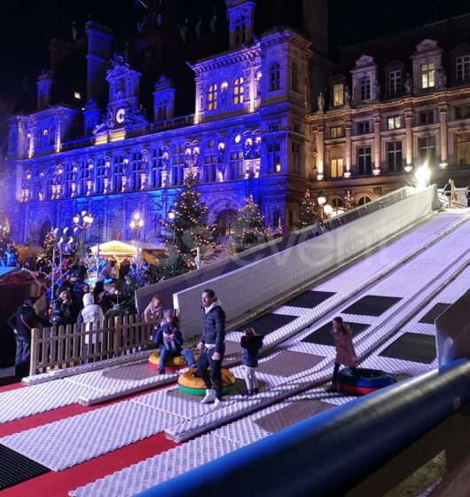 Piste de luge synthétique XXL bouées snowtubing location glace écologique nord france