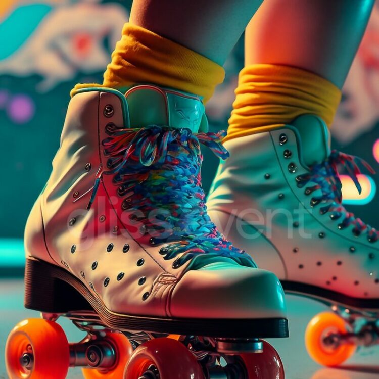 Piste de roller synthétique vente location patins jeux enfants années 80 nord france